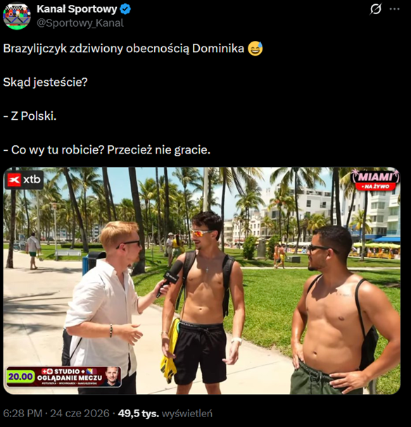 ODPOWIEDŹ kibiców z Brazylii na informację, że dziennikarz jest z Polski xD